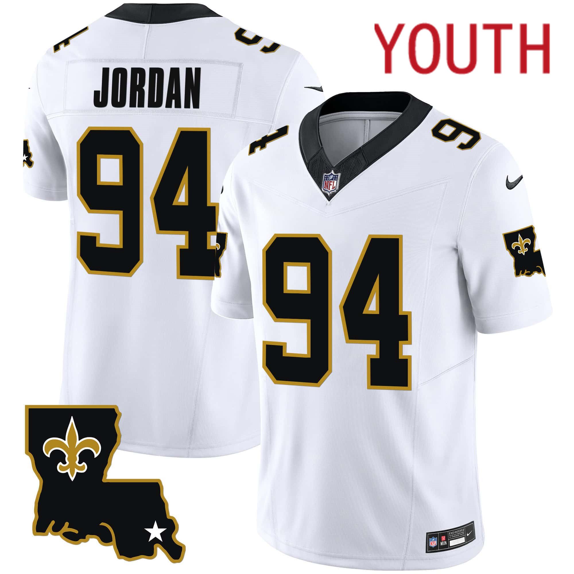 Youth New Orleans Saints #94 Jordan White 2024 Nike 1987 Legacy Vapor Limited NFL Jersey->youth nfl jersey->Youth Jersey